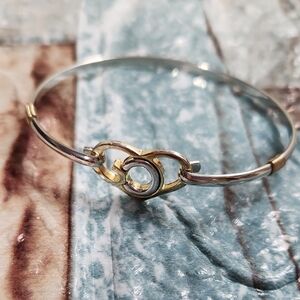 Gold and Silver Minimalist Interlocking Circles Bracelet